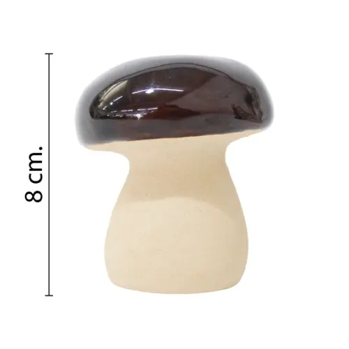 Seta de porcelana marron de 7x7x8cm