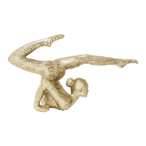 Mujer de polirsina haciendo yoga en escalera de 25x7x15.5cm