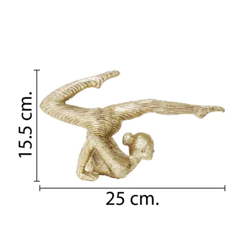 Mujer de polirsina haciendo yoga en escalera de 25x7x15.5cm