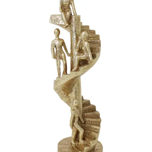Pareja de poliresina dorada de 9.5×9.5×30.5cm