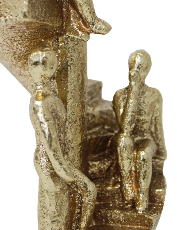 Pareja de poliresina dorada de 9.5x9.5x30.5cm - Image 3