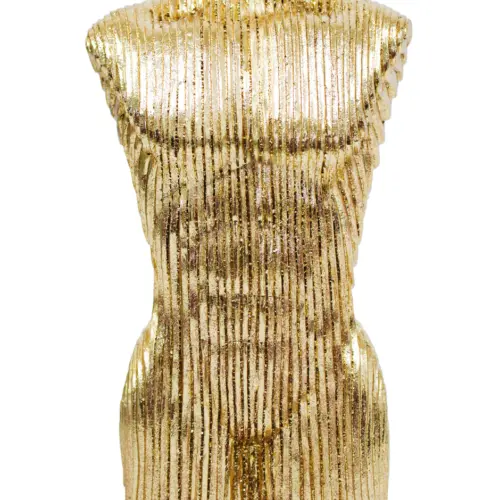 Torso de hombre de poliresina dorada de 10×6.5x17cm