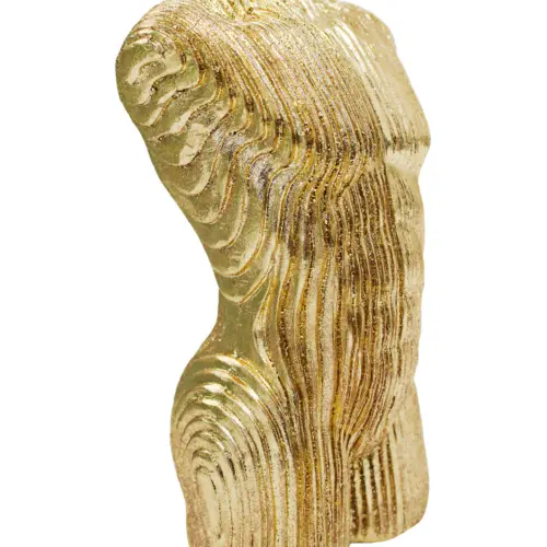 Torso de hombre de poliresina dorada de 10×6.5x17cm
