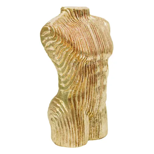 Torso de mujer de poliresina dorada de 8.5x8x14cm