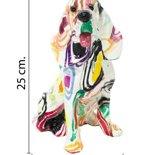 Perro de poliresina multicolor de 22.5×14.5x25cm