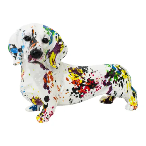 Perro de poliresina multicolor de 25x15x17cm