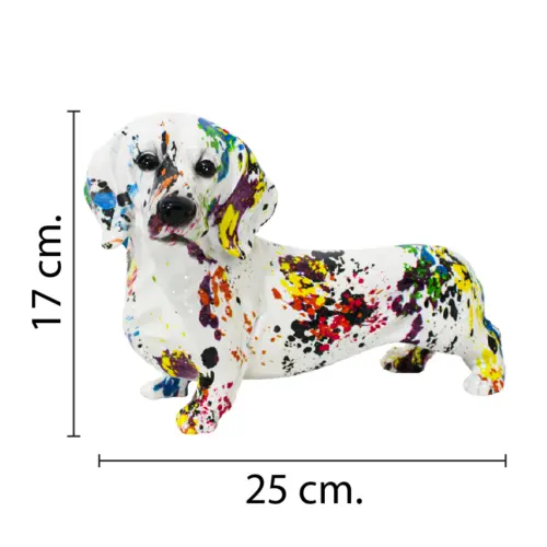 Perro de poliresina multicolor de 25x15x17cm
