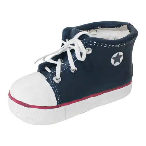 Maceta de poliresina diseño tenis azul de 34x16x17cm