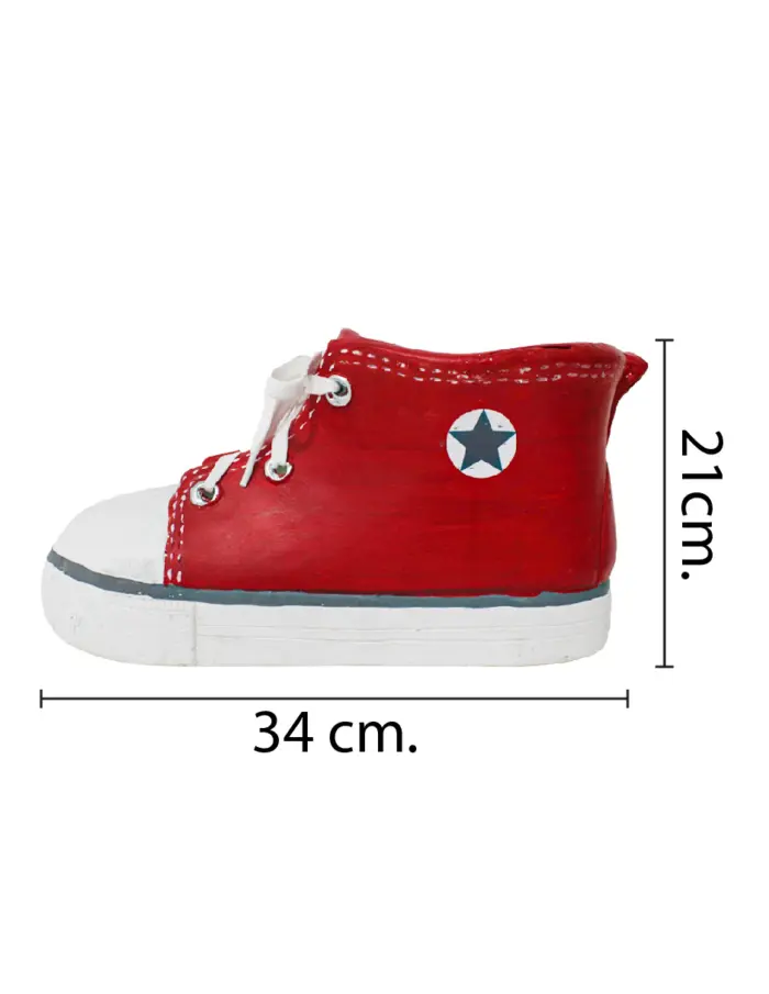 Maceta de poliresina diseño tenis rojo de 34x16x17cm - Image 2