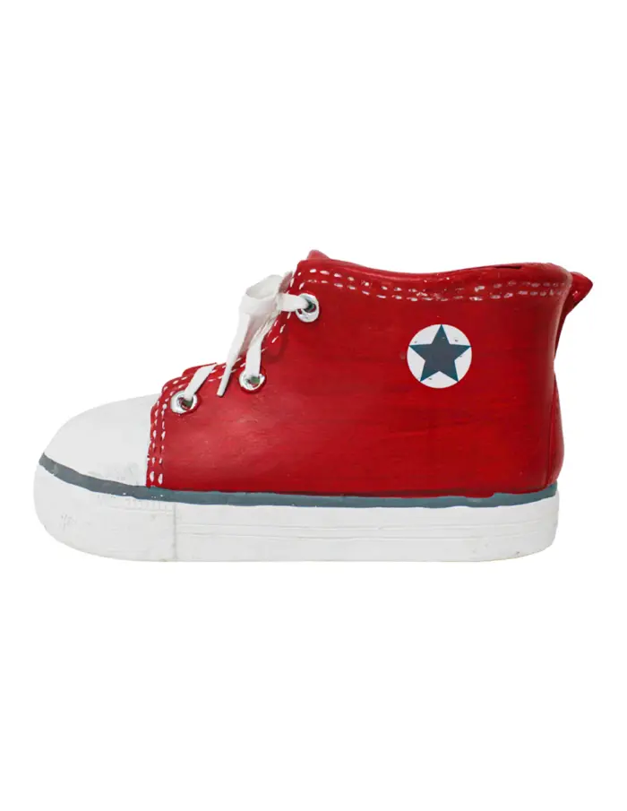 Maceta de poliresina diseño tenis rojo de 34x16x17cm - Image 3