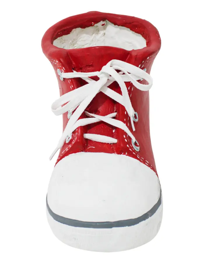 Maceta de poliresina diseño tenis rojo de 34x16x17cm - Image 4