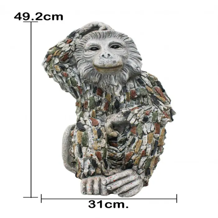 Chimpancé de poliresina de 31x26.5x49.2cm - Image 5