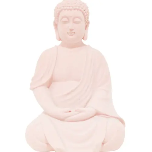 Buda de poliresina rosa de 12×11.8x19cm