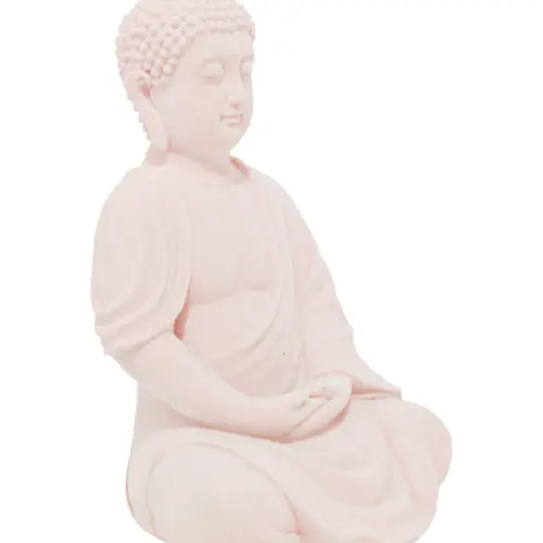 Buda de poliresina rosa de 12×11.8x19cm