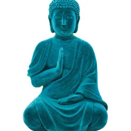 Buda de poliresina verde de 12×11.8x19cm