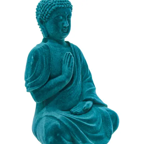 Buda de poliresina verde de 12×11.8x19cm