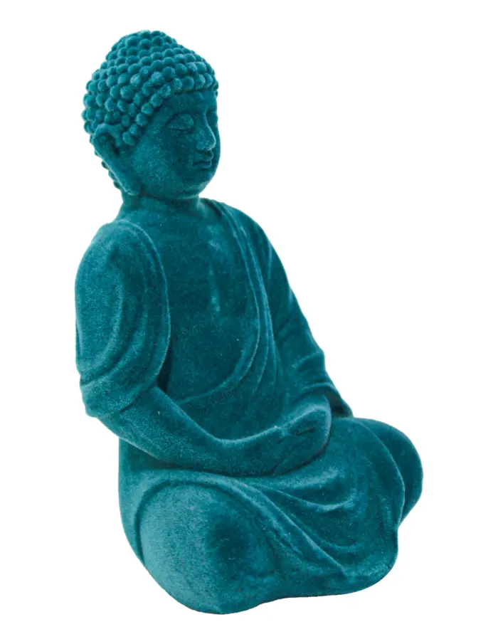 Buda de poliresina azul turquesa de 8x7.5x13cm - Image 2
