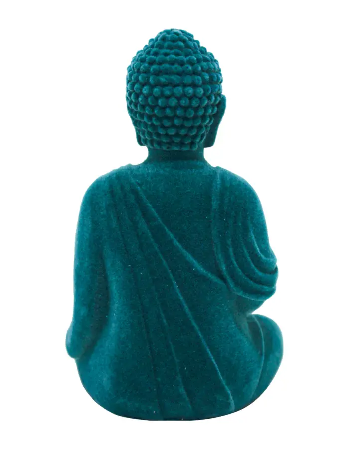 Buda de poliresina azul turquesa de 8x7.5x13cm - Image 3