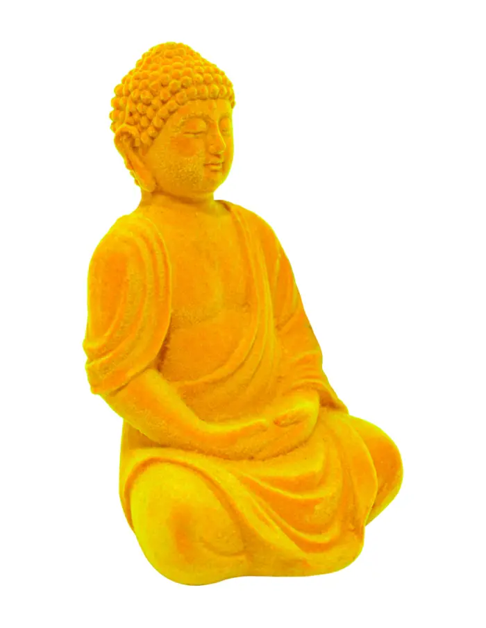 Buda de poliresina amarillo de 8x7.5x13cm - Image 2