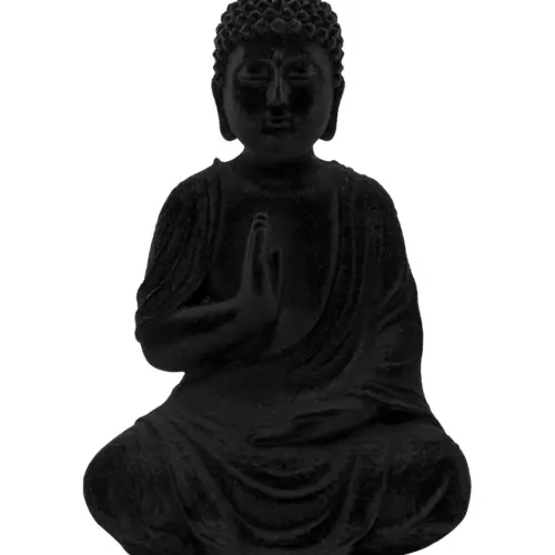 Buda de poliresina negro de 15x13x23cm