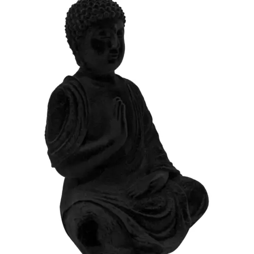 Buda de poliresina negro de 15x13x23cm