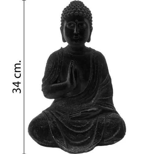 Buda de poliresina negro de 22×18.5x34cm