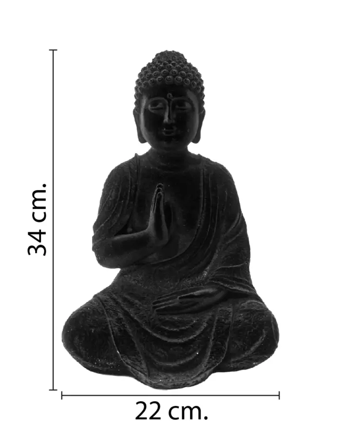 Buda de poliresina negro de 22x18.5x34cm - Image 2