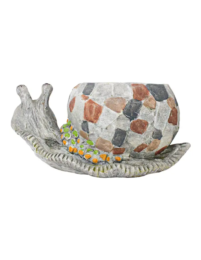 Maceta de poliresina diseño caracol de colores de 42x23x19cm - Image 4
