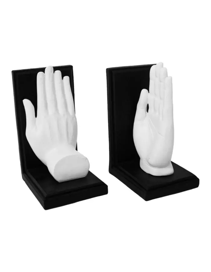 Portalibros de poliresina diseño manos blancas de 13.5x10x18.5 12x10x20cm - Image 3