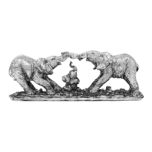 Elefantes de poliresina plateados de 29×6.5×10.5cm