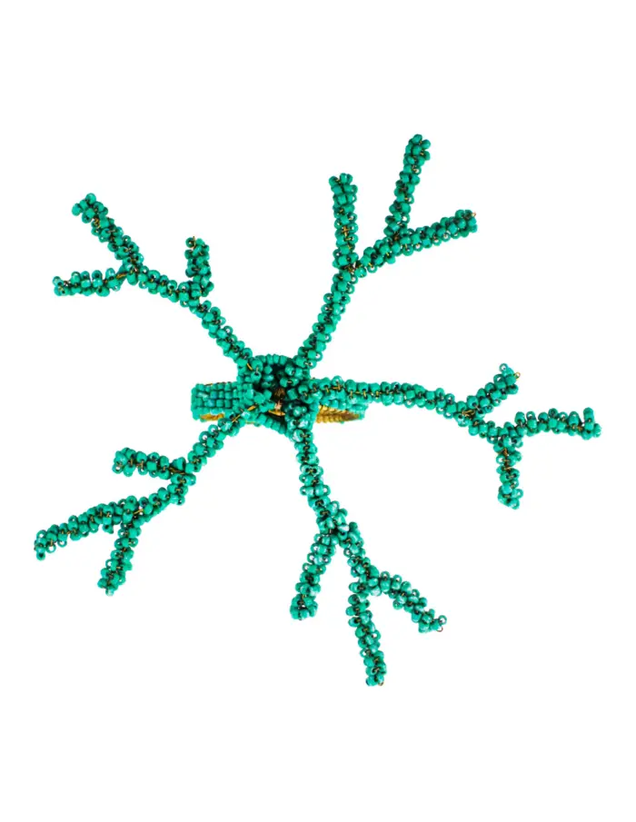 Juego de 4 servilleteros con chaquiras verdes diseño coral de 4cm - Image 3