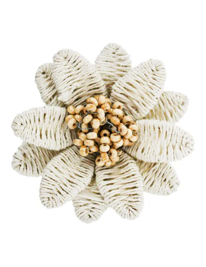 Juego de 4 servilleteros de yute diseño flores de 9x7cm - Image 3