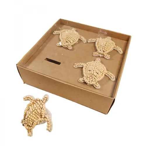 Juego de 4 servilleteros diseño tortuga natural de 8x4cm