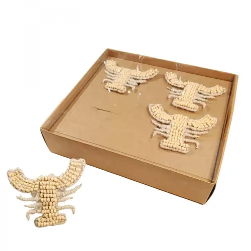 Juego de 4 servilleteros diseño escorpión natural de 10×4
