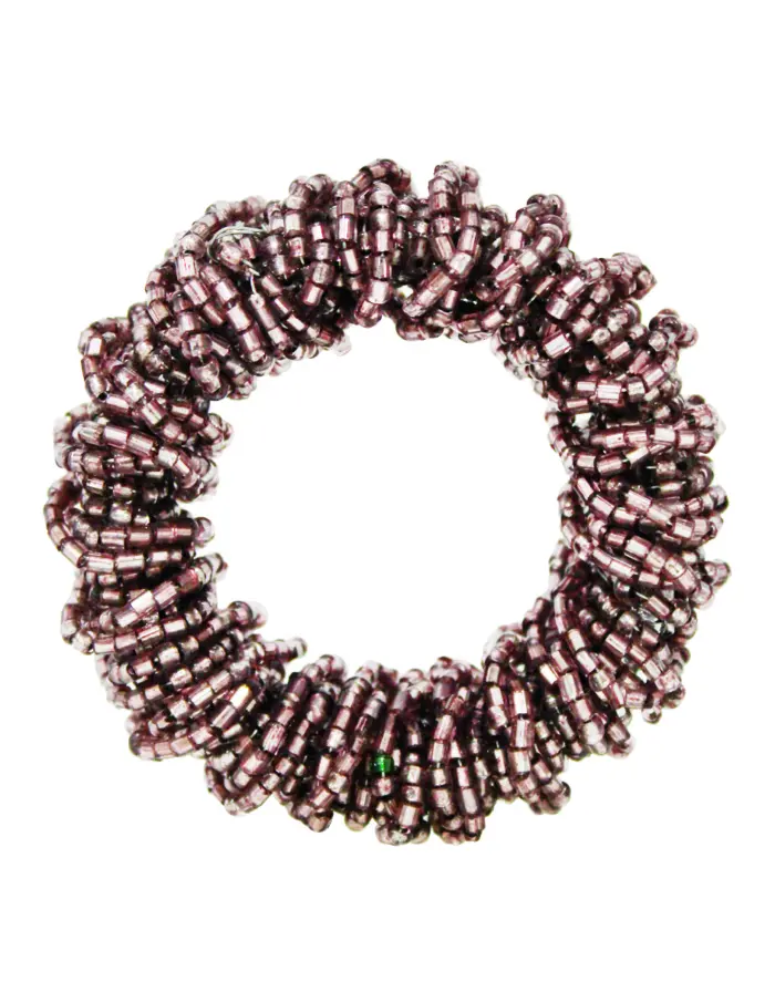Juego de 4 servilleteros con chaquiras púrpura de 6cm - Image 2
