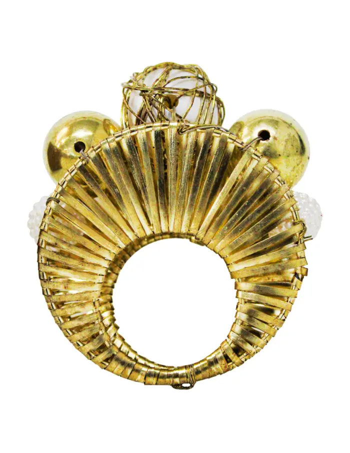 Juego de 4 servilleteros diseño cuentas doradas de 6cm - Image 2