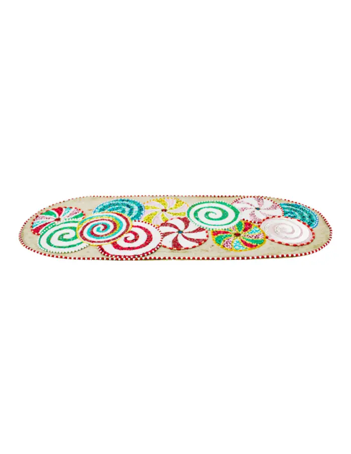 Camino de mesa bordado de chaquiras diseño caramelos de 90x32cm - Image 2