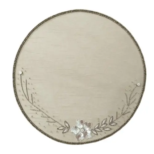 Mantel individual con diseño bordado dorado de 35cm