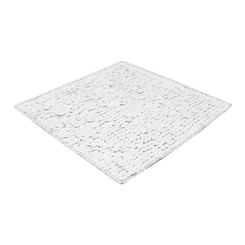Mantel individual cuadrado bordado de lentejuelas blancas de 35x35cm