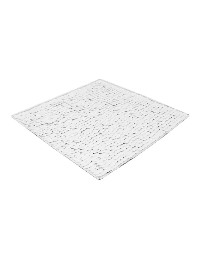 Mantel individual cuadrado bordado de lentejuelas blancas de 35x35cm - Image 2