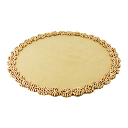 Mantel individual de yute con cuentas de maderade 35cm