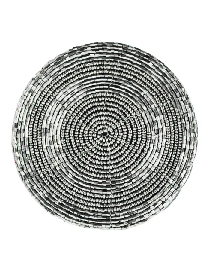 Juego de 4 portavasos bordados de chaquiras humo de 10cm - Image 2