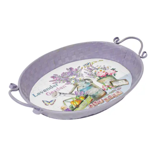 Charola de metal oval