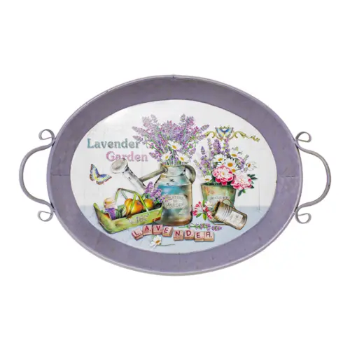 Charola de metal oval