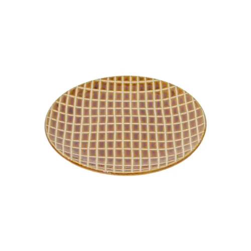 Plato de porcelana cafe diseño cuadros de 15.4×15.4×1.8cm