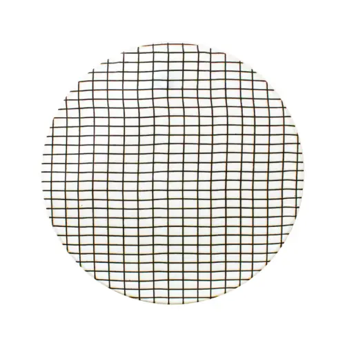 Plato de porcelana blanca diseño cuadros de 22.5×22.5×2.3cm