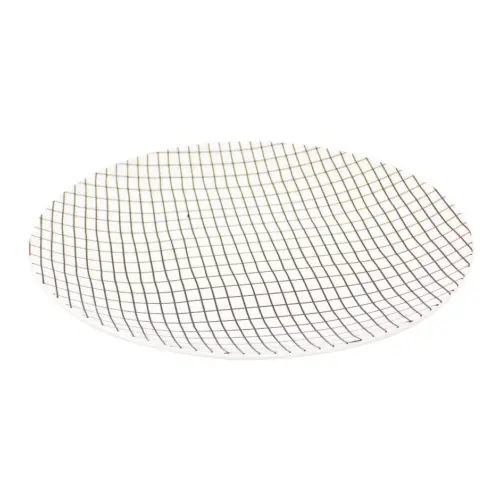Plato de porcelana blanco con líneas negras de 26.8×26.8×2.9cm