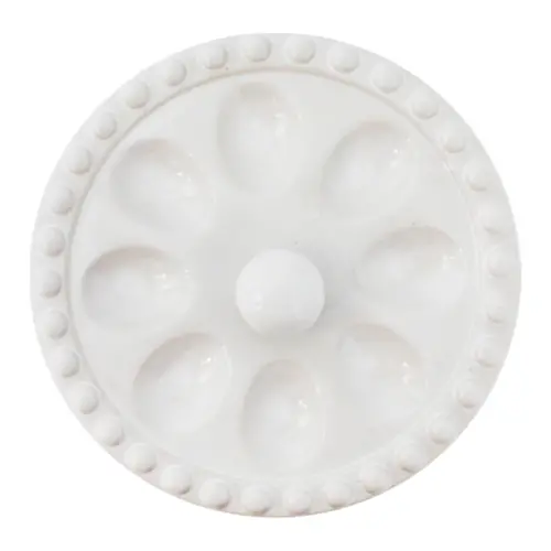 Plato de porcelana blanca para caracoles con agarraderas de 25x25x5.4cm