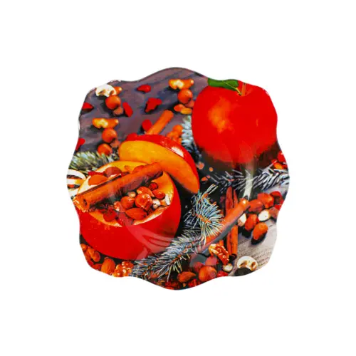 Plato cuadrado ondulado diseño manzanas de 20×20.5×2.5cm