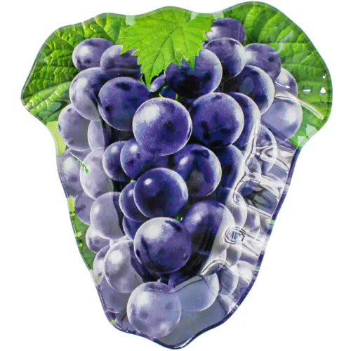 Plato de vidrio diseño uva morada de 21.8x23x2.5cm